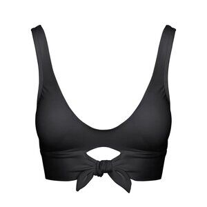 NWT Robin Piccone Women's Ava Knot Bikini Top in Black Size Small